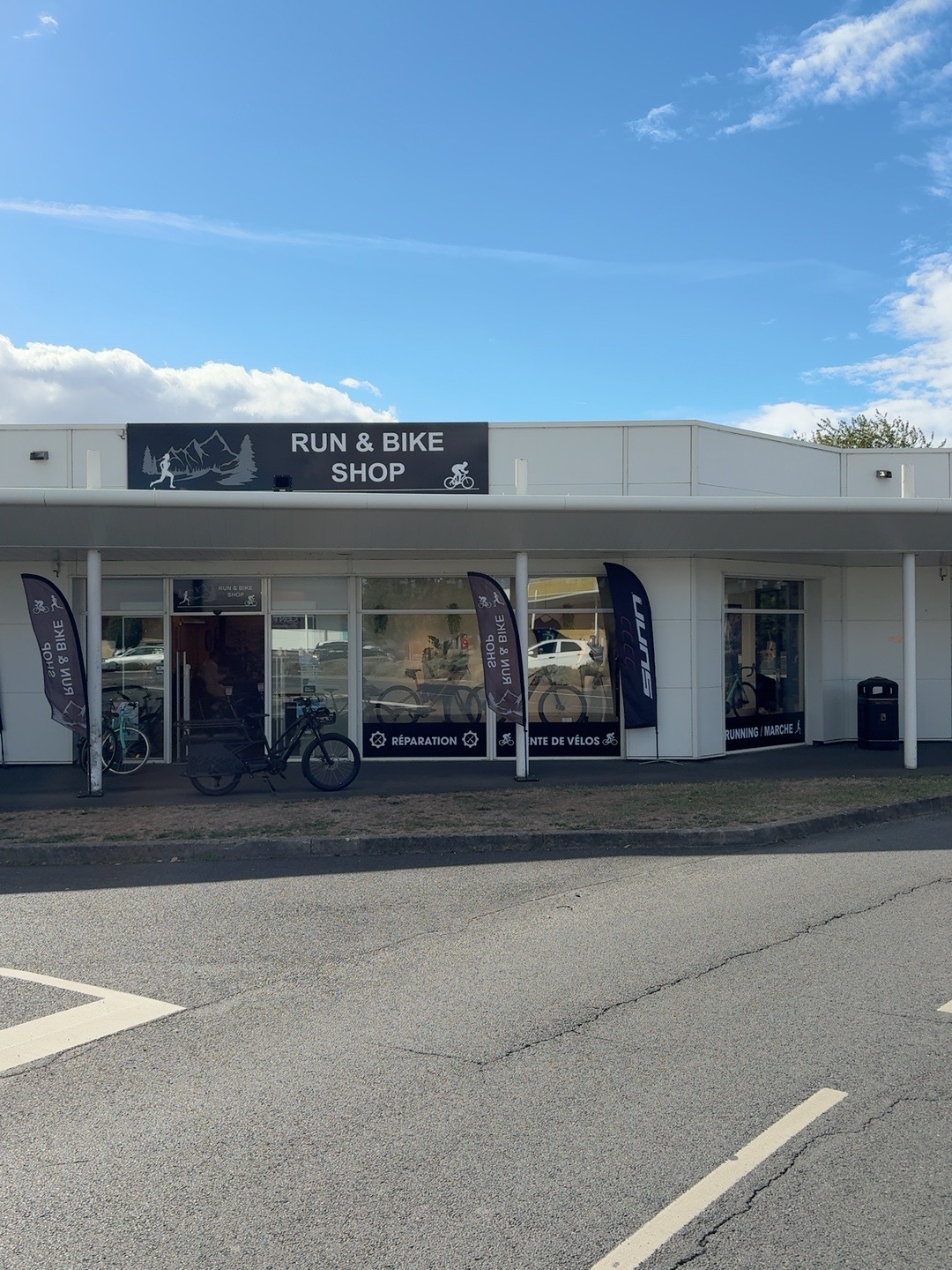 Façade actuelle du magasin Run & Bike Shop